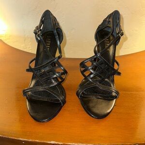 Used Lauren ralph lauren Sydney black heels shoes size 9.5